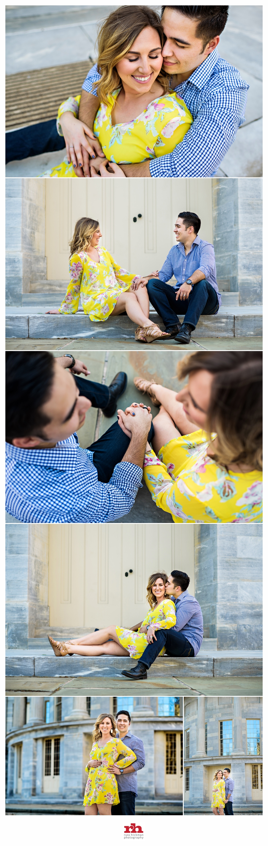 A newly pregnant couple announce pregnancy during their Philadelphia Maternity Session with Russ Hickman Photography.